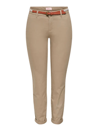 ONLY BIANA PANTALONE IN COTONE CON CINTURA 15218519 SPT