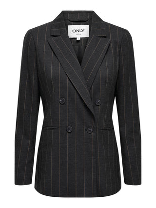 ONLY MARLEY LONG SLEEVE DOUBLE BREASTED JACKET (DARK GREY MELANGE) WOMEN 15328076 DGK