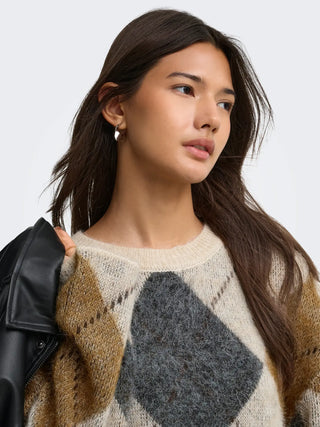ONLY MAGLIONE NOEME IN MAGLIA A QUADRI 15378140 OTM