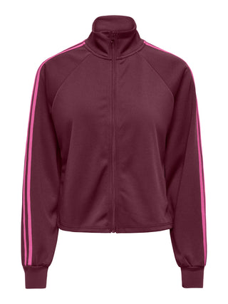 ONLY CARMAKOMA CAYLA FELPA CON ZIP INTERA E RIGHE ROSA 15384443 FIG