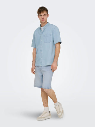 ONLY&SONS FIVE BERMUDA BAGGY IN DENIM 22029893 LBD