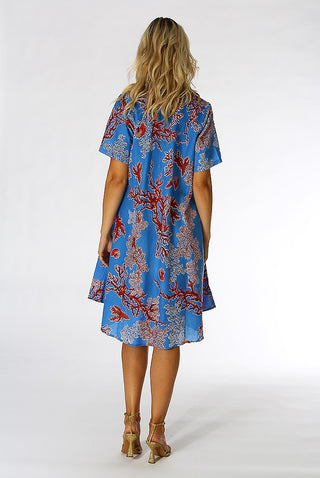 POSITANO BY JEAN PAUL ABITO LONGUETTE COTONE MEZZA MANICA FANTASIA 21592 TURCHESE