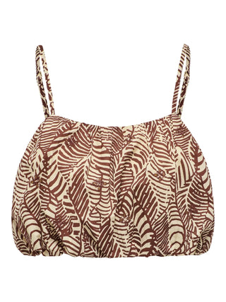 ONLY TOP LOU BALOON CROP DONNA (col:sable untamed leaf) 15342566 SUL