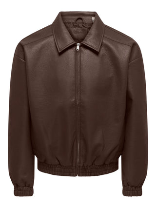 ONLY&SONS GIACCA REX CON ZIP E COLLETTO ECOPELLE 22038709 HFG
