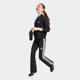 ADIDAS TUTA COMPLETA FELPA ZIP + PANTALONE A ZAMPA CON LOGO ADIDAS JR JL7474