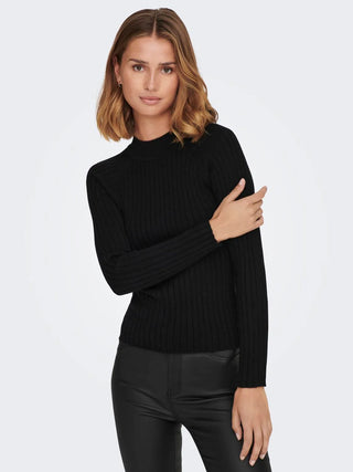 JACQUELINE DE YONG MAGDA CREW NECK LONG SLEEVE SWEATER 15238267 BLK