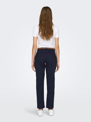 JACQUELINE DE YONG WOMEN'S CHICAGO MW BELTED CHINO PANTS (NIGHT SKY) 15311897 NGS