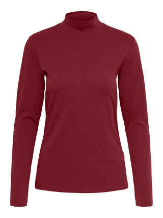 JACQUELINE DE YONG AVA T-SHIRT A MANICHE LUNGHE CON COLLO ALTO DONNA 15211083 CBT