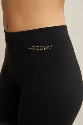 FREDDY LEGGINS 3/4 CON LOGO IN RILIEVO E SCRITTA SULLA GAMBA DONNA WCRP11 N