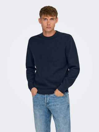 ONLY&SONS PULLOVER  TONY TESSUTO WAFFLE 22032542 DKS