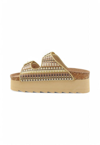 COLORS OF CALIFORNIA SANDALO PLATFORM IN RAFIA CON DOPPIA FIBIA BES500 NAT