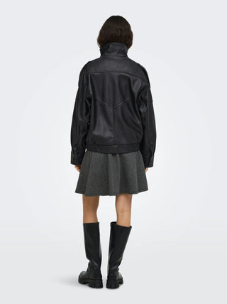 ONLY GIACCA VANI IN ECOPELLE, CHIUSURA CHIODO A COLLO ALTO 15380880 BLK