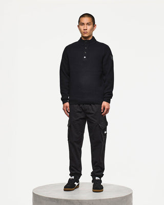 WEEKEND OFFENDER MAGLIONE IN LANA  CON BOTTONI E PATCH SU MANICA KW3A14 CASTILLOS BLK