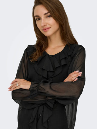 JACQUELINE DE YONG CAMICIA CON VOLANT NOVA 15358503 BLK