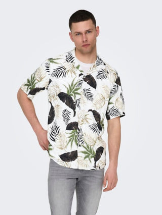 ONLY&amp;SONS VISCOSE T-SHIRT WAYNE LIFE SHORT SLEEVE MEN 22028616 AWT