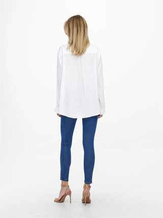 WOMEN'S ONLY LINEN SHIRT TOKYO LONG SLEEVE BLEND 15259585 BGW