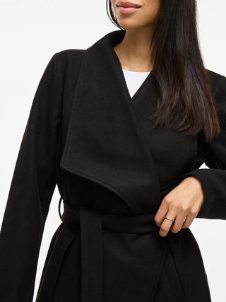 VILA CAPPOTTO COOLEY IN PANNO CON CINTURA 14069682 BLK