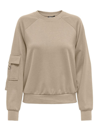 ONLY CORINNE CREW NECK SWEATSHIRT WITH SLEEVE POCKET WOMEN 15326725 HMS