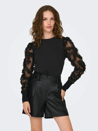 JACQUELINE DE YONG FAIRVIEW MAGLIONE CON MANICHE VELATE DONNA 15220558 BLK