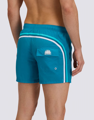 SUNDEK BOXER MARE EFFETTO STROPICCIATO CON DETTAGLIO ARCOBALENO SUL RETRO UOMO M504BDN5100 69402