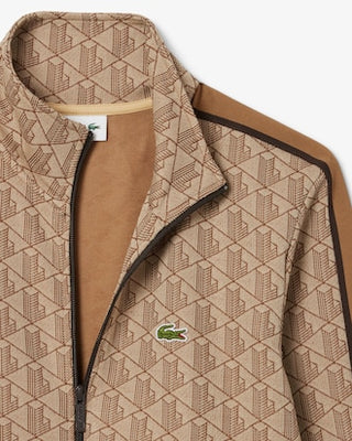 LACOSTE GIACCA DELLA TUTA LACOSTE MONOGRAM IN JACQUARD CON ZIP PARIS SH1368 6IR