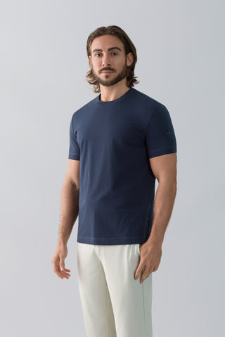 MORE T-SHIRT IN COTONE STRETCH PABLO BLU