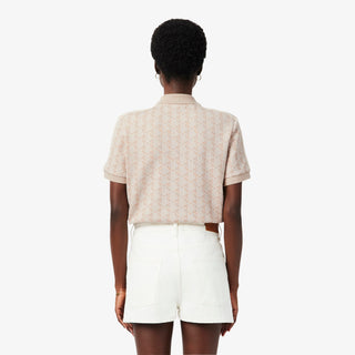 LACOSTE POLO SLIM FIT IN JACQUARD CON MONOGRAMMA DF3364 8GI