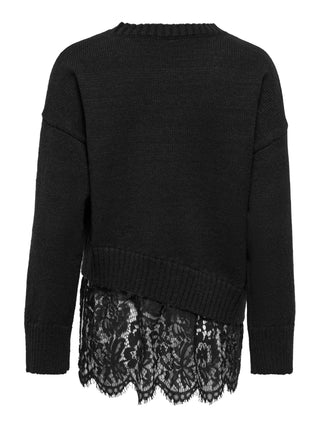 ONLY MAGLIONE EVIE CON PIZZO 15382505 BLK