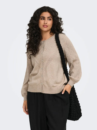 ONLY CARMAKOMA PRINCESS CARDIGAN CON BOTTONI E MANICA LAVORATA 15379932 MMR