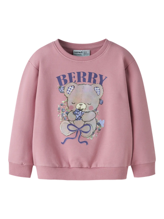 NAME IT FELPA FONALA CON DISEGNO DI ORSO E SCRITTA (BERRY) 13260232 LIL