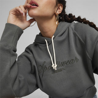 PUMA FELPA CLASSICS RELAXED CROPPED HOODIE DONNA 624273 80