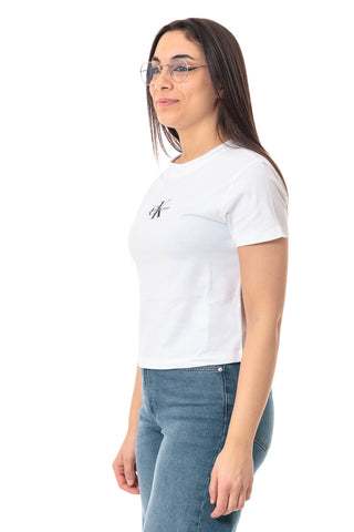 CALVIN KLEIN JEANS T-SHIRT MONOLOGO PICCOLO CK DONNA J223113 YAA