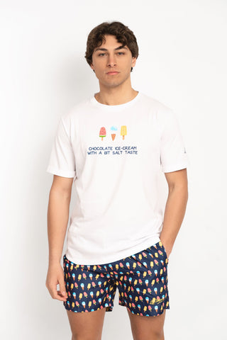 LORD PARTENOPEI T-SHIRT ICE CREAM FANTASY TM25-ICECIOCC WHITE