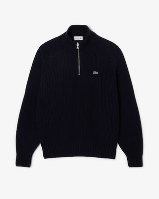 LACOSTE MAGLIONE LACOSTE A COLLO ALTO IN LANA CARDATA CON MEZZA ZIP AH3134 166