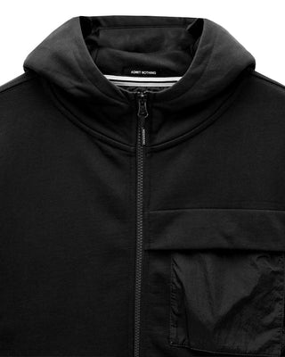 WEEKEND OFFENDER FELPAM DAPONTE FULL ZIP E CAPPUCCIO CON TASCHE UOMO HD3A05 DAPONTE BLK