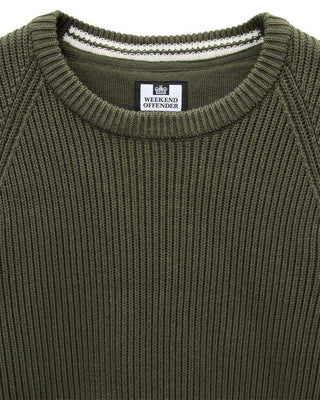 WEEKEND OFFENDER MAGLIONE IN LANA MORELLO  GIROCOLLO CON PATCH SU MANICA KW3A04 MORELLO BLKF