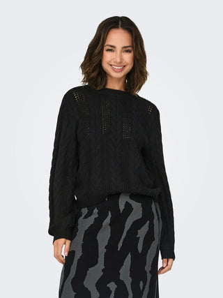 ONLY RUBINA CREW NECK SWEATER WOMEN 15317515 BLK