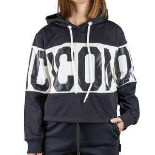 ICON FELPA CROP C/LOGO STRIPE ICON DONNA DF2W6F018 NER