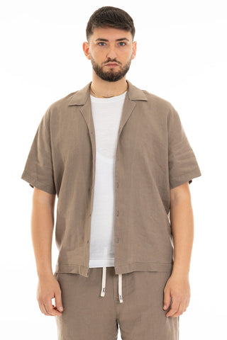 FIFTIETH SHORT SLEEVE LINEN SHIRT 100 SAT