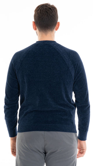 MARKUP CREW NECK CHENILLE SWEATER MEN MK790129 BLUE