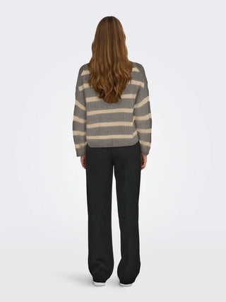JACQUELINE DE YONG JUSTY STRIPED CREW NECK SWEATER WOMEN 15264902 DSZ