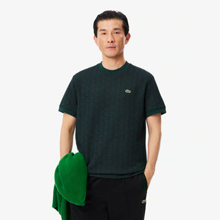 LACOSTE T-SHIRT SLIM FIT CON MONOGRAMMA JACQUARD UOMO TH1197 SPU