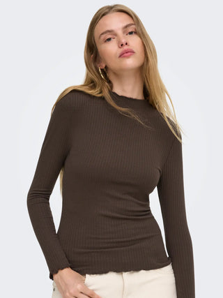 ONLY EMMA T-SHIRT GIROCOLLO A COSTINE 15180040 BRK