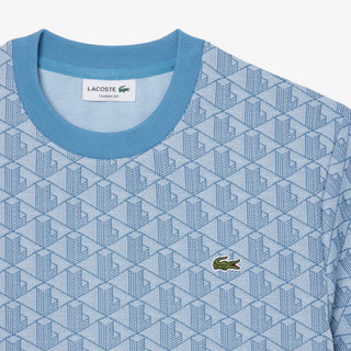 LACOSTE T-SHIRT SLIM FIT CON MONOGRAMMA JACQUARD UOMO TH1197 1QI