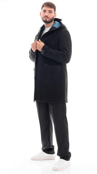MARKUP PARKA LUNGO CON CAPPUCCIO E BOTTONI UOMO MK794619 NER
