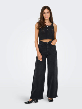 ONLY TOP SMANICATO IN CROCHET 15346695 BLK