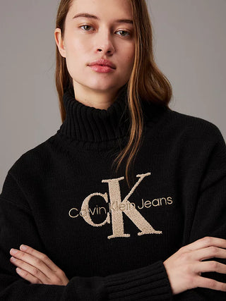 CALVIN KLEIN JEANS CK LOGO CHENILLE SWEATSHIRT WOMEN J224229 BEH