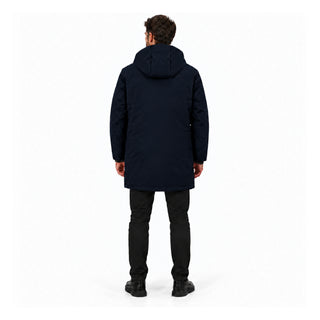 MORE ALXANDER GIUBBOTTO MEDIO IN LAMINATO CON TASCHE E CAPPUCCIO ALEXANDER BLU