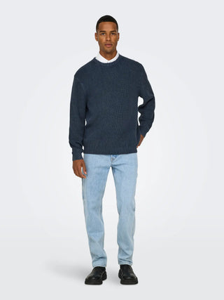 ONLY&SONS ROSU MAGLIONE EFFETTO LAVATO 22031545 NVB