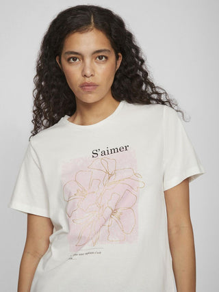 VILA T-SHIRT LAYA DONNA 14103221 SNW